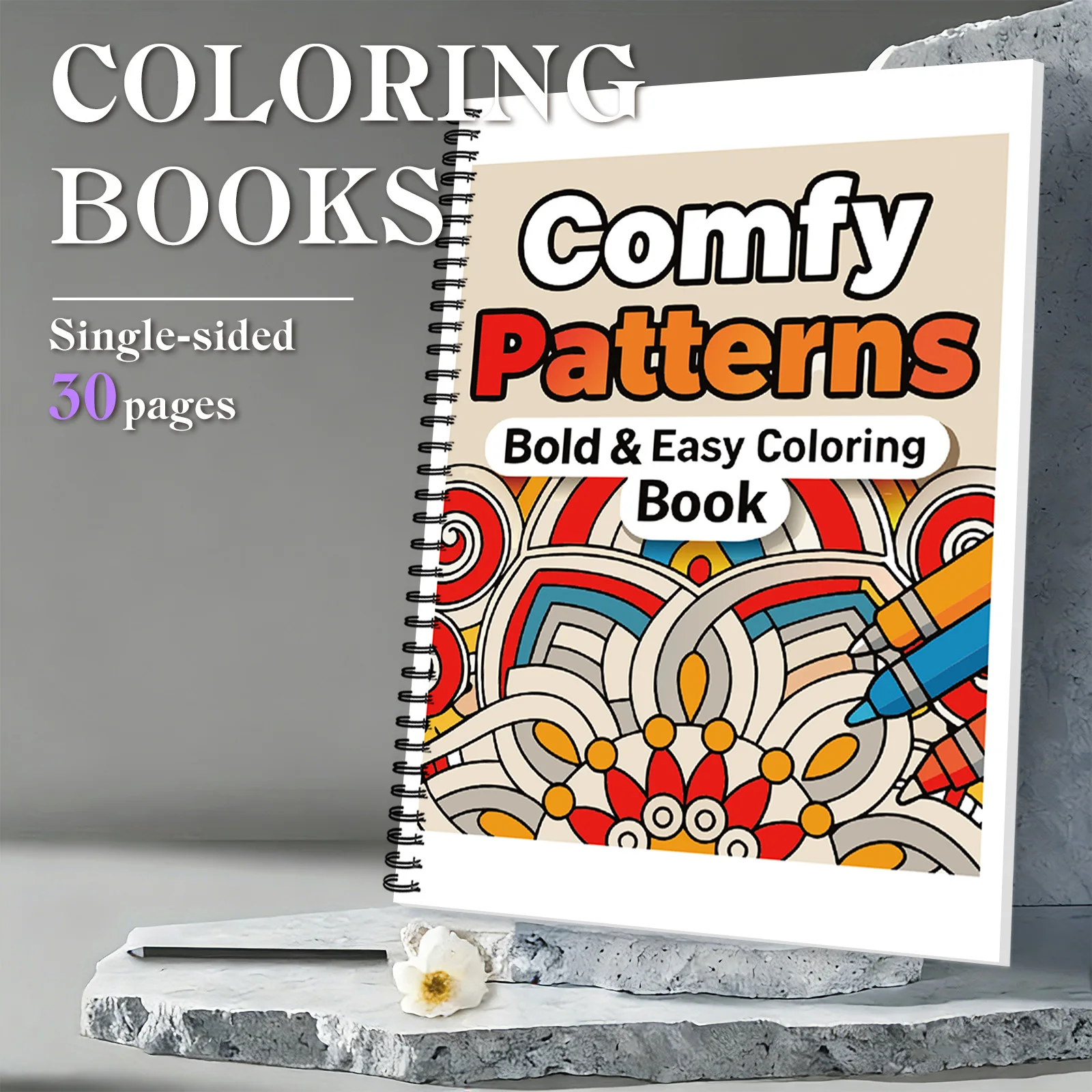 1PC Drawing Books, Cozy Bold & Easy Comfy Patterns-Themed Spiral Colouring Book, For Relaxing Simple Coloring Sessions
1PC Drawing Books, Cozy Bold & Easy Comfy Patterns-Themed Spiral Colouring Book, For Relaxing Simple Coloring Sessions