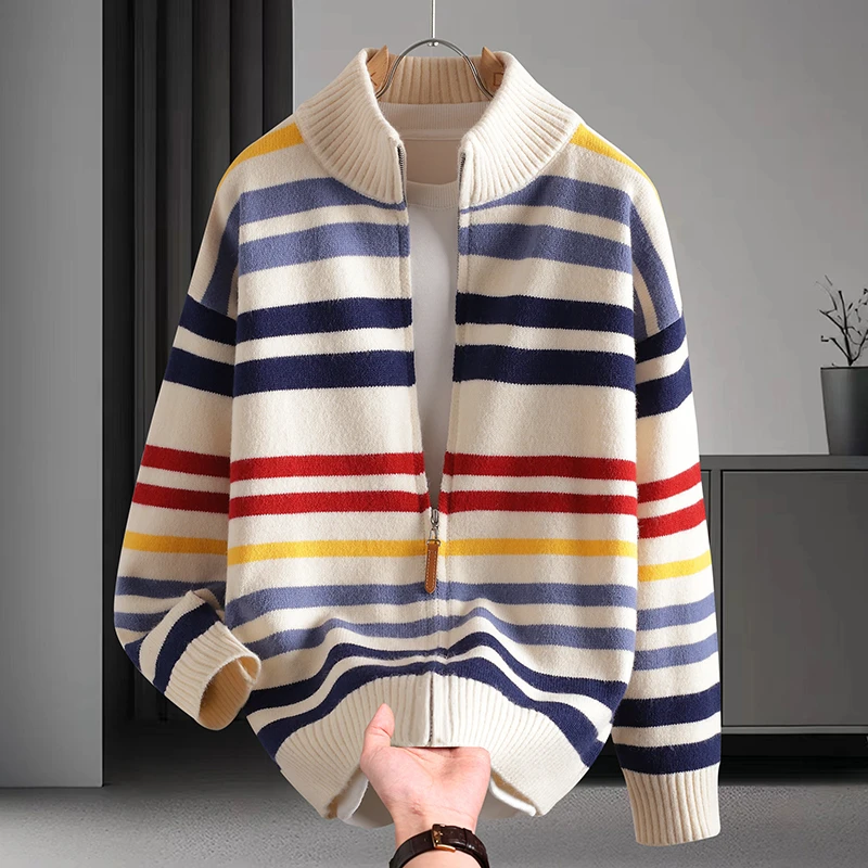 Повседневный вязаный кардиган в полоску радужных цветов, мужской свободный универсальный свитер Haome Long Sve Jaet, модный
Повседневный вязаный кардиган в полоску радужных цветов, мужской свободный универсальный свитер Haome Long Sve Jaet, модный