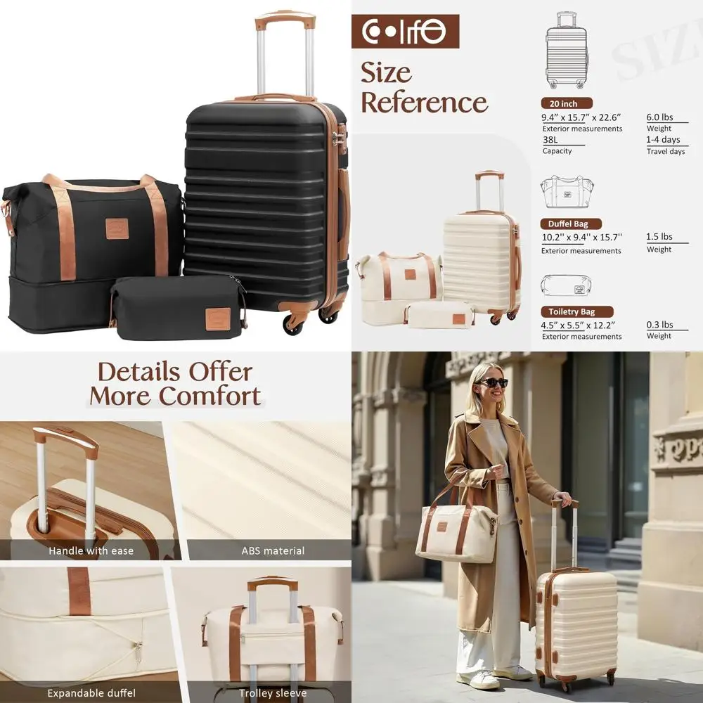 Набор чемоданов Coolife из 3 предметов: черный твердый чемодан-спиннер с замком TSA (ручная кладь, средний, большой)
Набор чемоданов Coolife из 3 предметов: черный твердый чемодан-спиннер с замком TSA (ручная кладь, средний, большой)