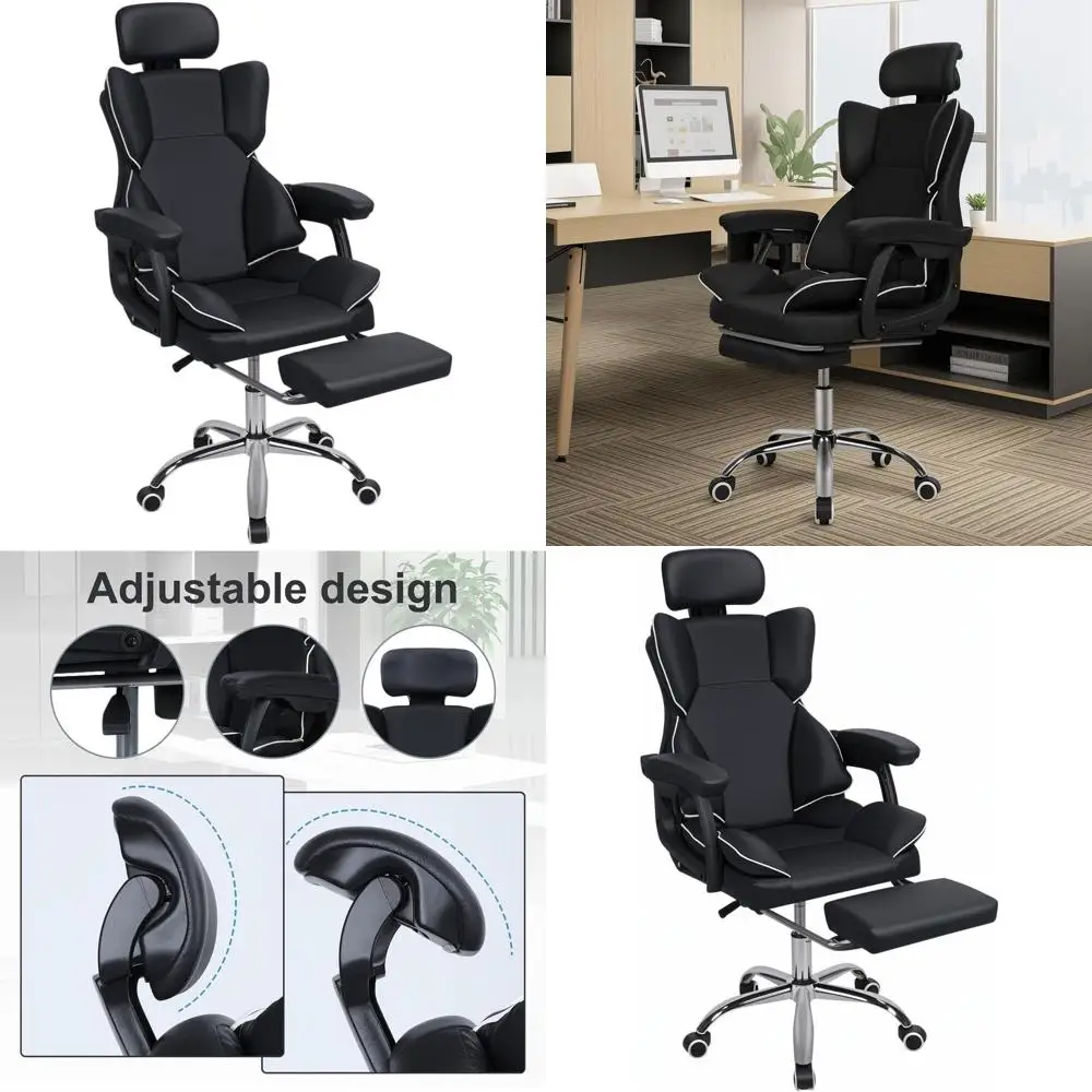 Эргономичное офисное кресло повышенной прочности: большая грузоподъемность, искусственная кожа, с подставкой для ног, подголовником, поясничной опорой
Эргономичное офисное кресло повышенной прочности: большая грузоподъемность, искусственная кожа, с подставкой для ног, подголовником, поясничной опорой