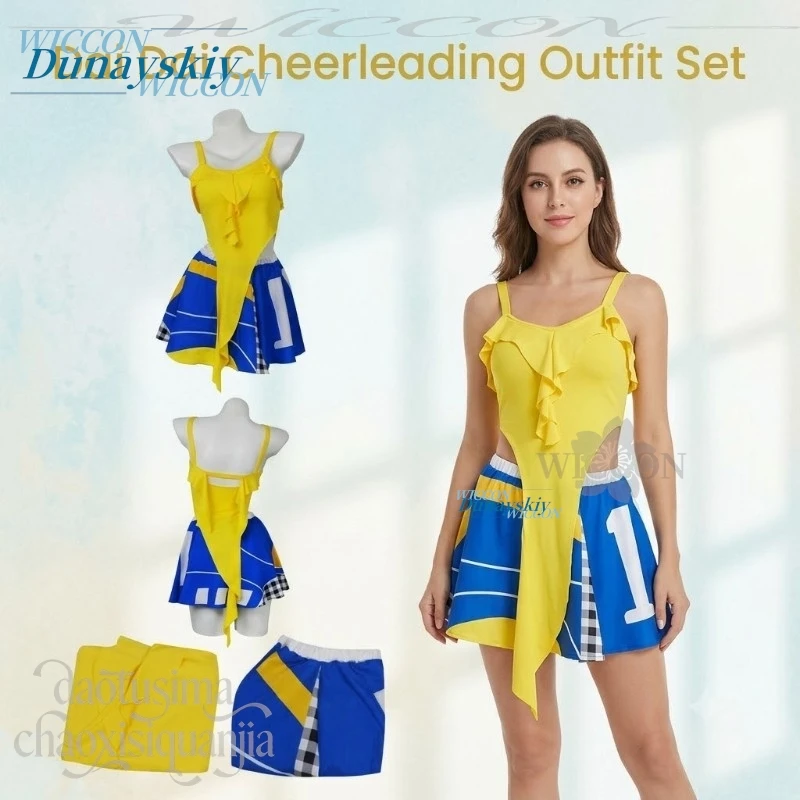 Summer Dress Idol Cosplay Dai Dai Idol Suit Cheerleader Football Babe Performance Outfit Fashion Y2K Yellow Top Blue Dress Cos
Summer Dress Idol Cosplay Dai Dai Idol Suit Cheerleader Football Babe Performance Outfit Fashion Y2K Yellow Top Blue Dress Cos