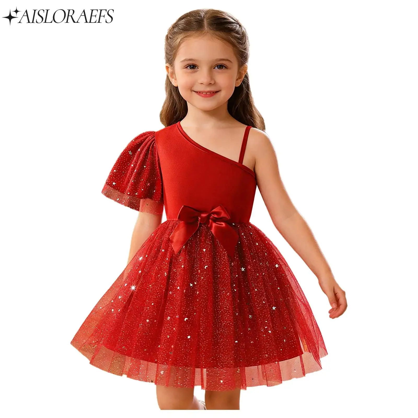 Kids Girls Ballet One Shoulder Ruffled Sleeve Tutu Dress Glitter Sequin Costume for Birthday Gathering Stage Dance Performance
Kids Girls Ballet One Shoulder Ruffled Sleeve Tutu Dress Glitter Sequin Costume for Birthday Gathering Stage Dance Performance