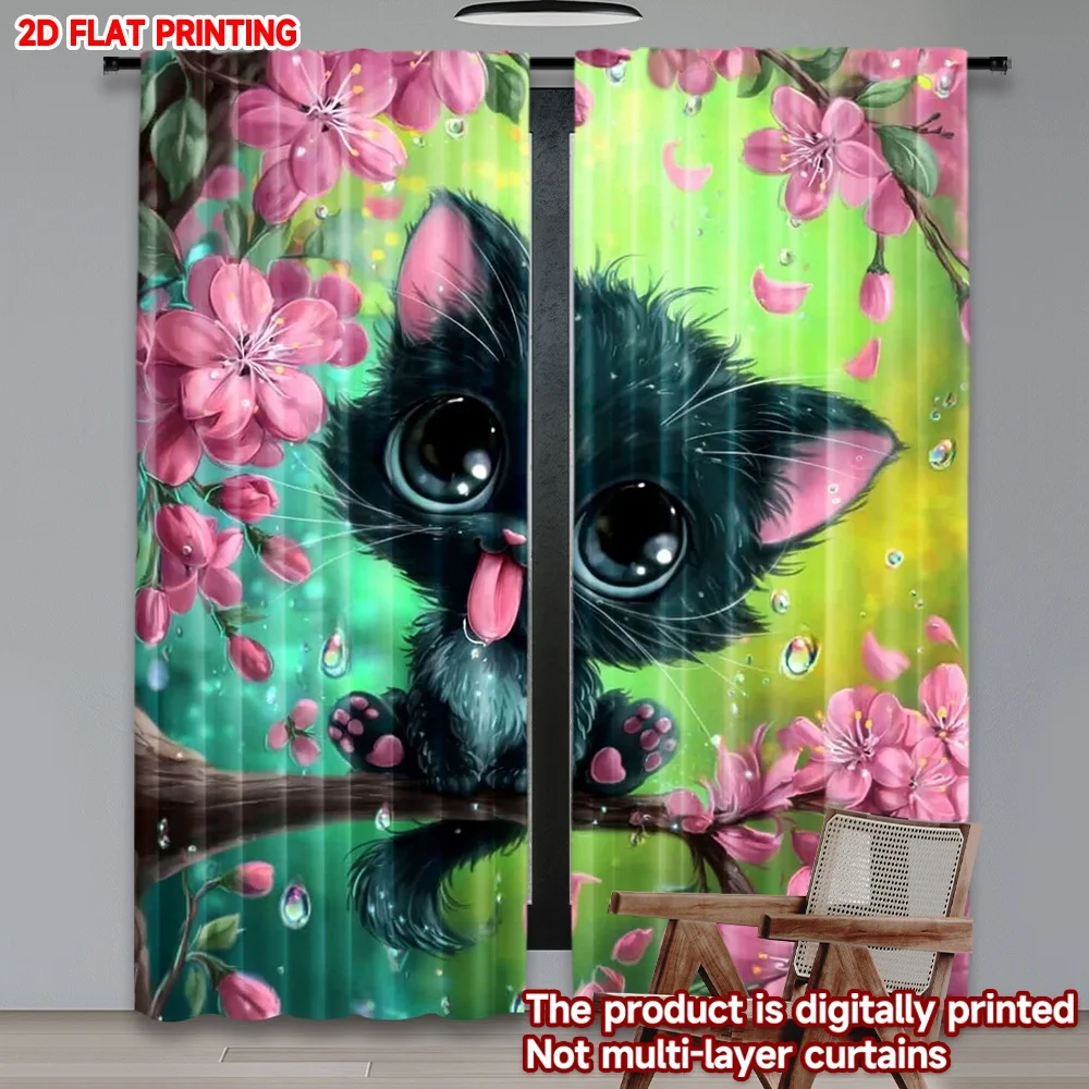 2D flat printing 2pcs Party Curtains Spring Kitten with Blossoms Digital Printed Polyester Drapes Festive Wall Decor Use for
2D flat printing 2pcs Party Curtains Spring Kitten with Blossoms Digital Printed Polyester Drapes Festive Wall Decor Use for