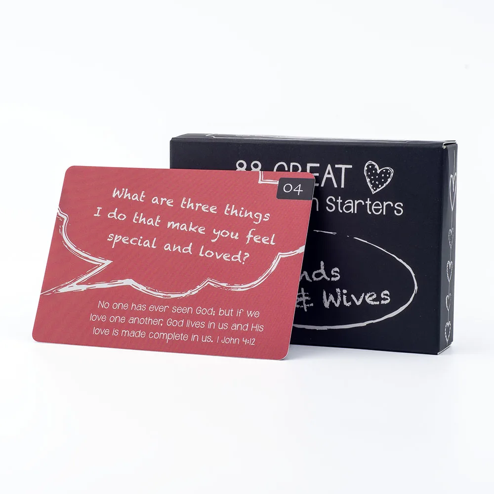 Conversation Starters for Husbands and Wives Couple Game Cards Set for Bedroom Communication and Fun Board Game
Conversation Starters for Husbands and Wives Couple Game Cards Set for Bedroom Communication and Fun Board Game
