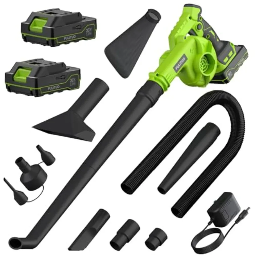 Cordless Leaf Blower with 2 Batteries Charger Dust Bag 2-in-1 20V Cordless Vacuum Cleaner with Self-Locking Switch Handheld Bat
Cordless Leaf Blower with 2 Batteries Charger Dust Bag 2-in-1 20V Cordless Vacuum Cleaner with Self-Locking Switch Handheld Bat