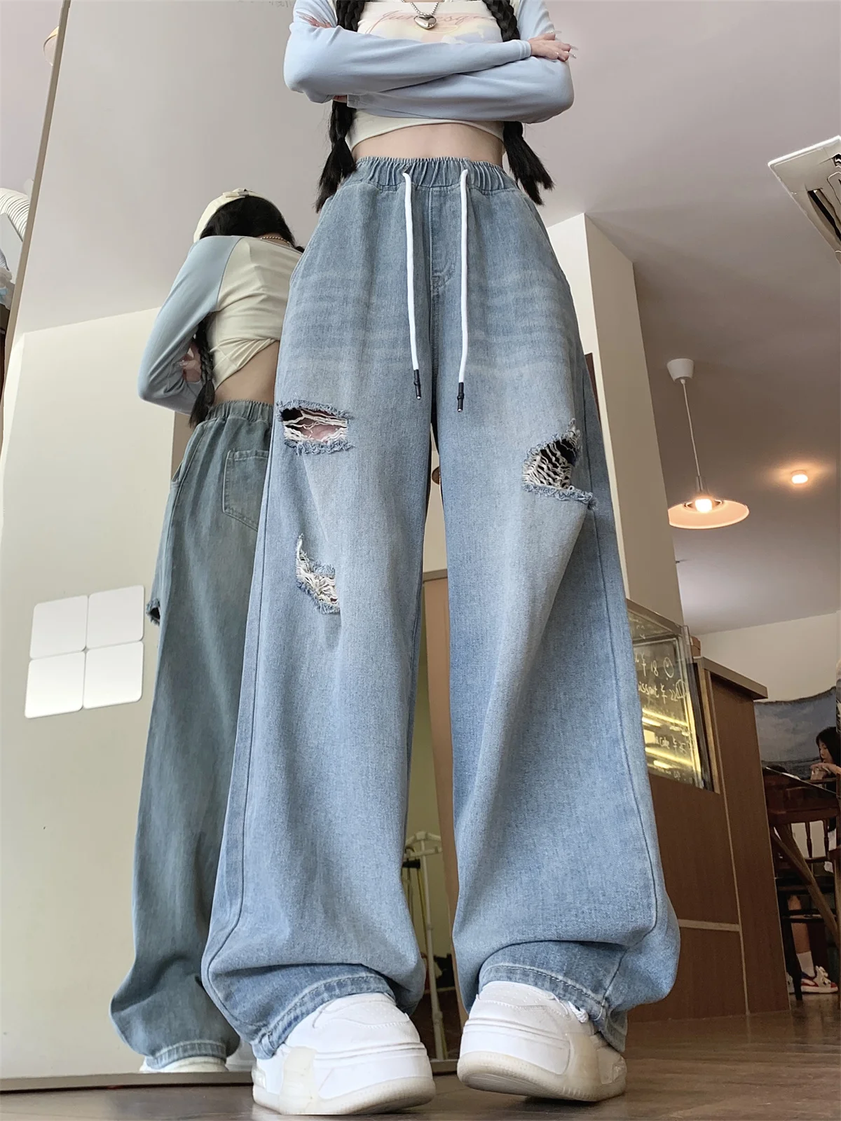 Hiphop American Style Men Women Street Cool Straight Leg Jeans High Street Loose Wide Leg Long Trousers Ripped Denim Pants
Hiphop American Style Men Women Street Cool Straight Leg Jeans High Street Loose Wide Leg Long Trousers Ripped Denim Pants