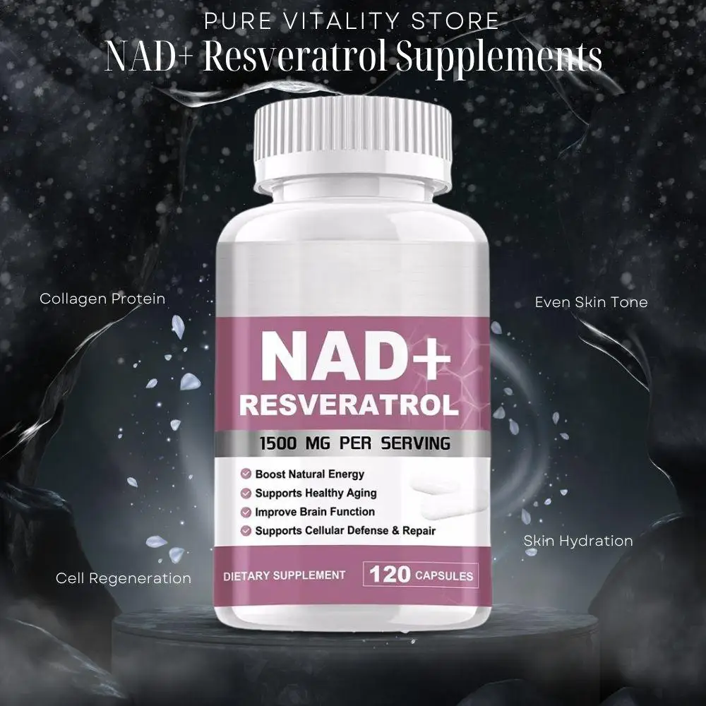 NAD+ Resveratrol Supplements Capsules , Niacinamide Capsules , Antioxidant Health Aging Supplements - 120 Capsules
NAD+ Resveratrol Supplements Capsules , Niacinamide Capsules , Antioxidant Health Aging Supplements - 120 Capsules