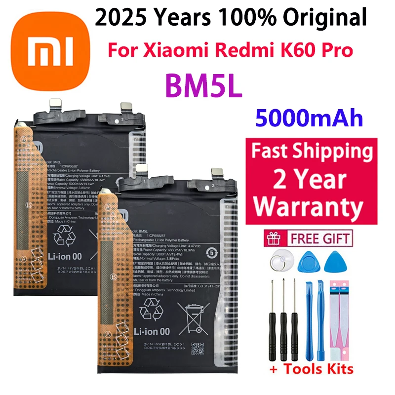 2025 New Fast Shipping For Xiaomi Redmi K60 Pro K60Pro BM5L 5000mah Replacement Mobile Phone Battery Rechargeable Bateria
2025 New Fast Shipping For Xiaomi Redmi K60 Pro K60Pro BM5L 5000mah Replacement Mobile Phone Battery Rechargeable Bateria