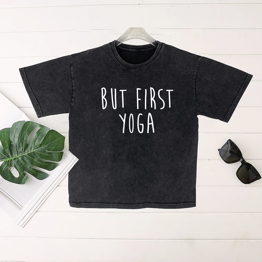 Seeyoushy BUT FIRST YOGA 2023 Summer Casual Women's T-shirt Washed To Do Old Y2K Trend Street Wear Fashion Harajuku Women's Top
Seeyoushy BUT FIRST YOGA 2023 Summer Casual Women's T-shirt Washed To Do Old Y2K Trend Street Wear Fashion Harajuku Women's Top
