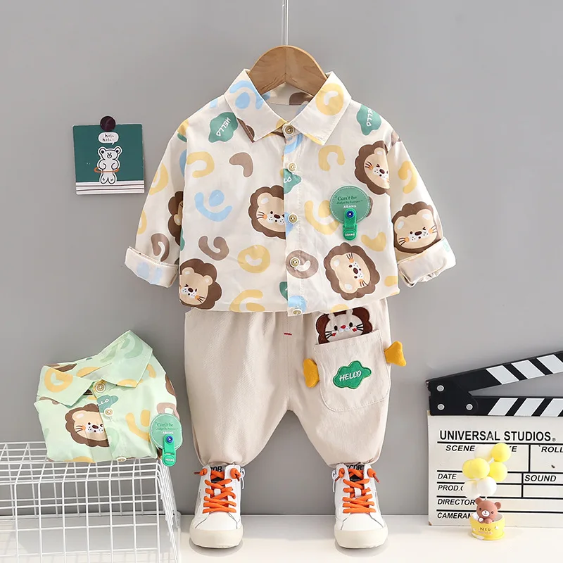 Boys and girls cute cartoon shirt plus pants 2024 spring and autumn new children's clothing 0-5 years old
Boys and girls cute cartoon shirt plus pants 2024 spring and autumn new children's clothing 0-5 years old