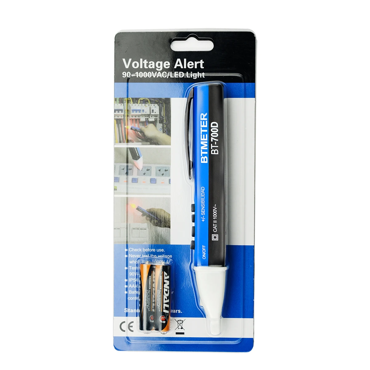 700D Non-Contact Voltage Tester 50-1000V AC Voltage Detector Pen Adjustable Sensitivity LED Flashlight Beep Alarm Auto Power Off
700D Non-Contact Voltage Tester 50-1000V AC Voltage Detector Pen Adjustable Sensitivity LED Flashlight Beep Alarm Auto Power Off