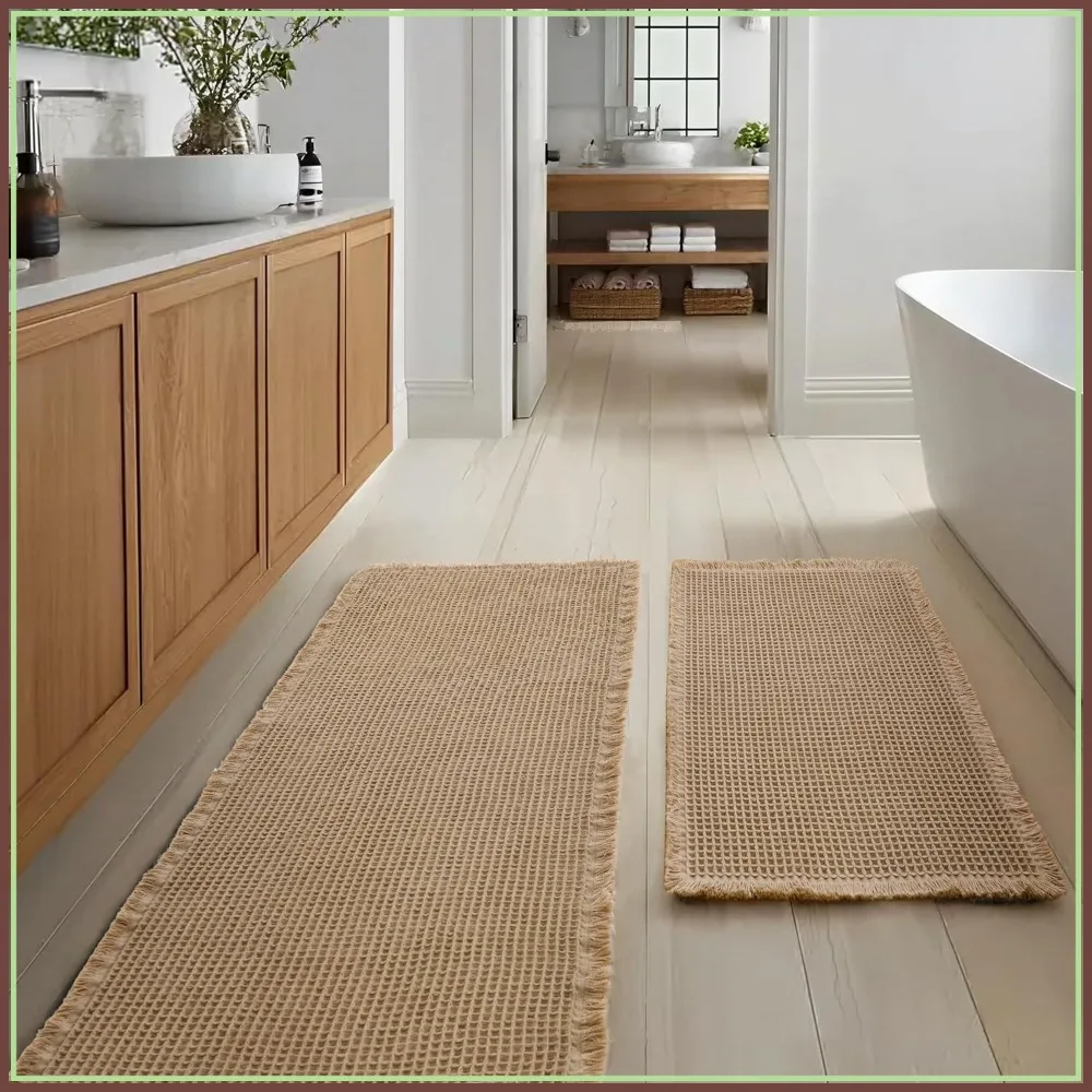 Set of 2 Waffle Bath Mats Non Slip Runner Rug Super Absorbent Washable for Bathroom Kitchen Hallway 20x32+24x60 Brown
Set of 2 Waffle Bath Mats Non Slip Runner Rug Super Absorbent Washable for Bathroom Kitchen Hallway 20x32+24x60 Brown