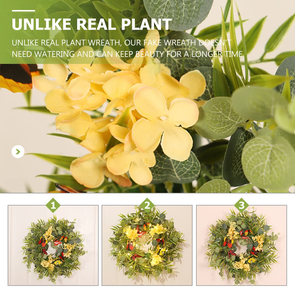 Simulation Green Leaf Butterfly Wreath Artificial Spring Front Door Hanging Decor Festival Party Welcome Board Garland
Simulation Green Leaf Butterfly Wreath Artificial Spring Front Door Hanging Decor Festival Party Welcome Board Garland