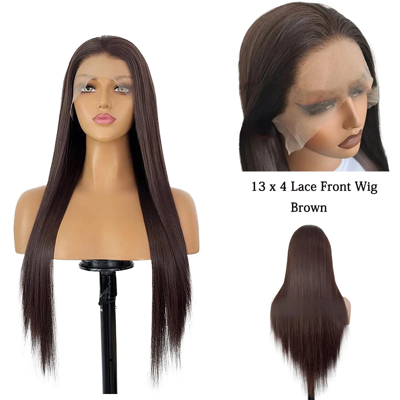 18-26 Inch Brown Long Straight Hair 13x4 Front Lace Synthetic Hair Is Suitable For Ladies' Daily Party Halloween High-End Wig
18-26 Inch Brown Long Straight Hair 13x4 Front Lace Synthetic Hair Is Suitable For Ladies' Daily Party Halloween High-End Wig