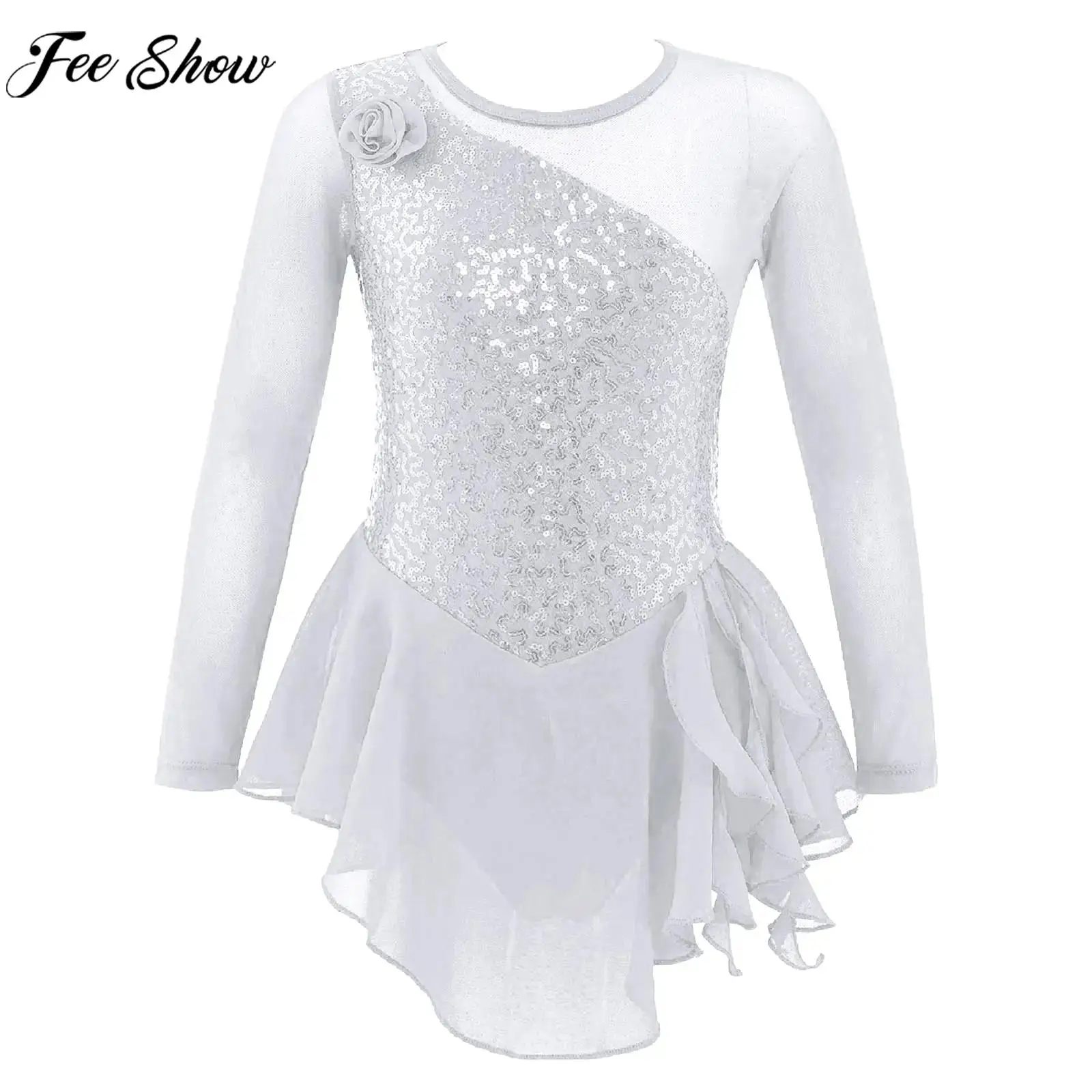Girls Figure Skating Dress Ballet Lyrical Dance Gymnastics Acrobatics Performance Costume Long Sleeve Sequin Mesh Leotard Tutu
Girls Figure Skating Dress Ballet Lyrical Dance Gymnastics Acrobatics Performance Costume Long Sleeve Sequin Mesh Leotard Tutu