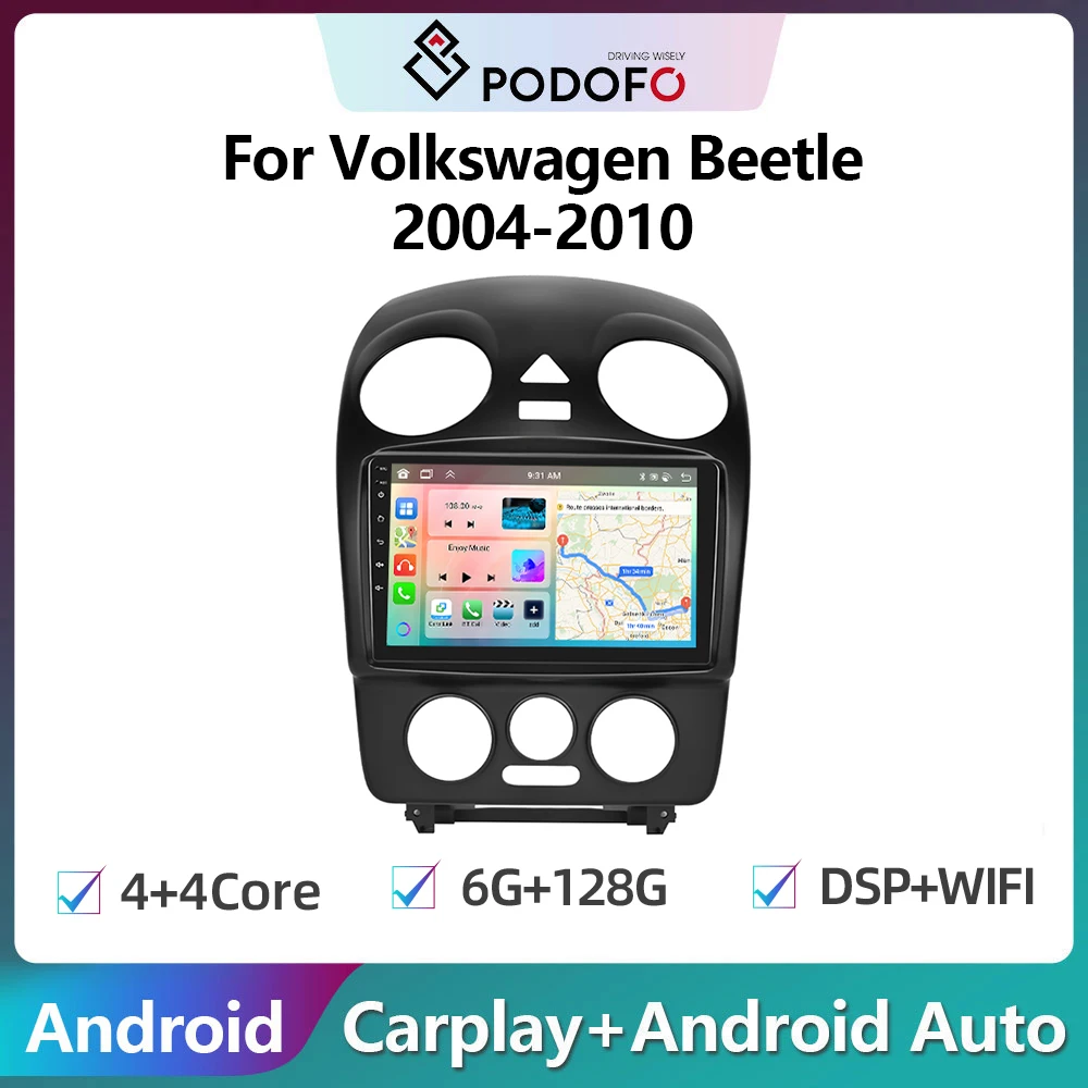 Podofo Android Car Radio Multimidia Video Player For Volkswagen Beetle 2004-2010 GPS Navigation Carplay Auto Stereo Head Unit
Podofo Android Car Radio Multimidia Video Player For Volkswagen Beetle 2004-2010 GPS Navigation Carplay Auto Stereo Head Unit