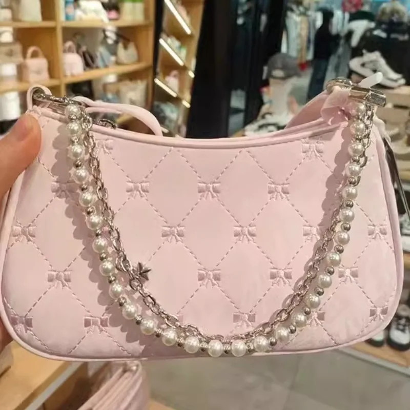 Pearl Embroidered Bow Pink Women's Bags Metal Chain Diamond Grid Design Handheld Single Shoulder Underarm Bag Cross Shoulder
Pearl Embroidered Bow Pink Women's Bags Metal Chain Diamond Grid Design Handheld Single Shoulder Underarm Bag Cross Shoulder