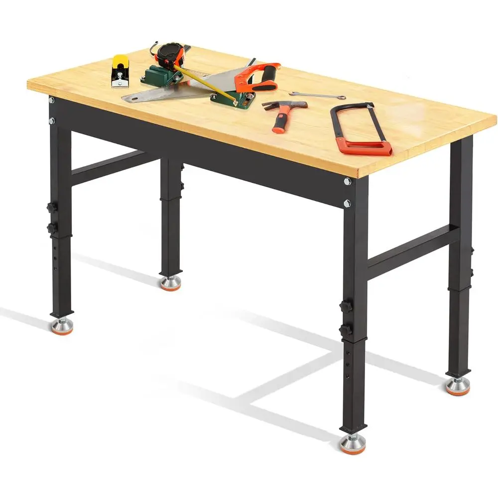 48X20In Adjustable Heavy Duty Rubber Wood Top Workbench 2000Lbs Load Capacity No Power Outlet For Garage Workshop Office Commercial Working Site
48X20In Adjustable Heavy Duty Rubber Wood Top Workbench 2000Lbs Load Capacity No Power Outlet For Garage Workshop Office Commercial Working Site