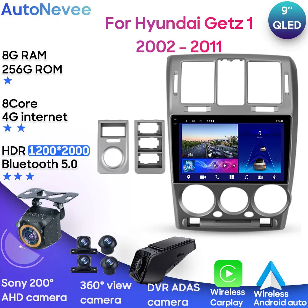 For Hyundai Getz 1 2002 - 2011 Android 13 Car Stereo Radio Video Multimedia Player GPS BT Carplay Android Auto Screen 2din DVD
For Hyundai Getz 1 2002 - 2011 Android 13 Car Stereo Radio Video Multimedia Player GPS BT Carplay Android Auto Screen 2din DVD