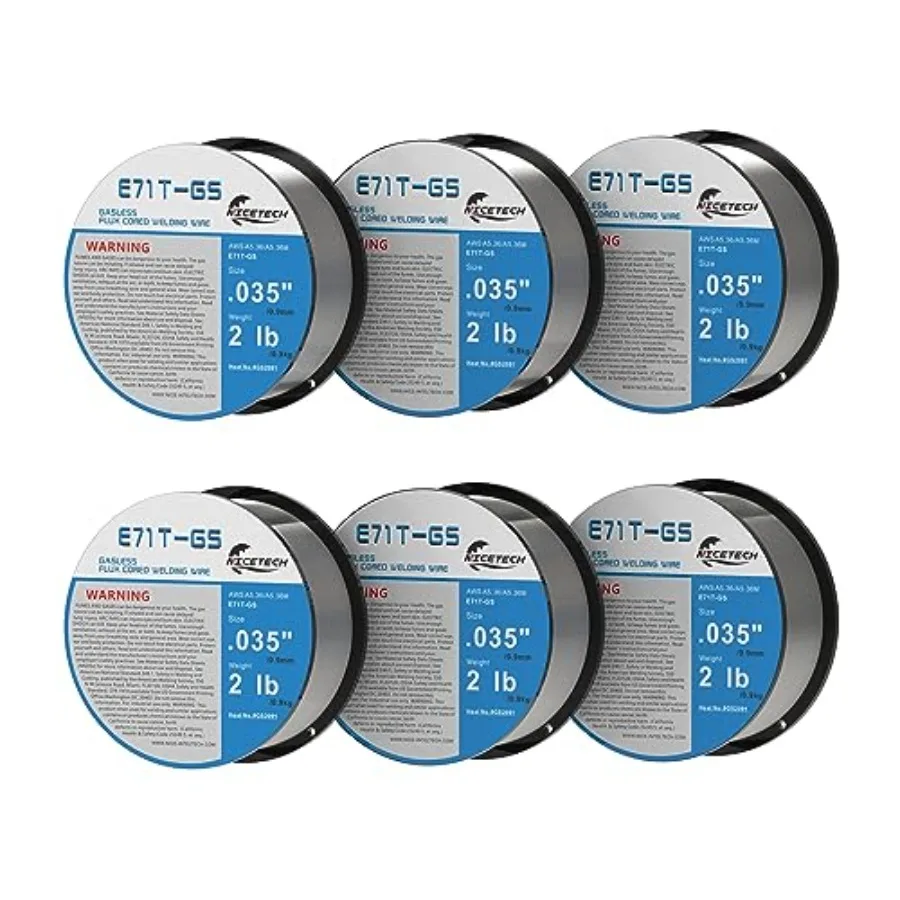 Gasless Flux Cored Welding Wire, Carbon Steel, E71TGS 6PK, .035", 2lb
Gasless Flux Cored Welding Wire, Carbon Steel, E71TGS 6PK, .035", 2lb