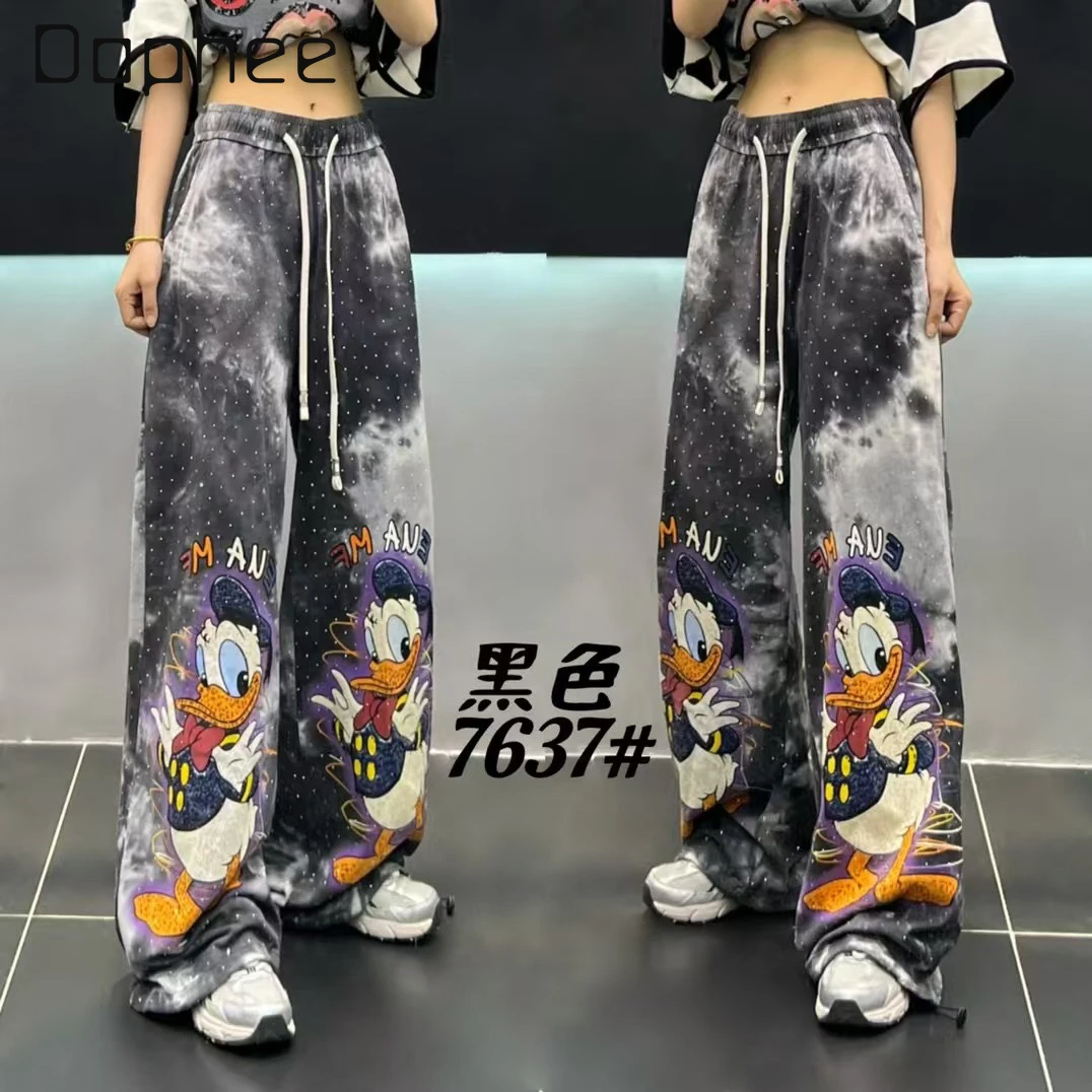 European Wide-leg Pants Summer 2025 New Heavy Industry Patch Cartoon Printing Fashion Sweatpants Loose Straight Pants Ins Women
European Wide-leg Pants Summer 2025 New Heavy Industry Patch Cartoon Printing Fashion Sweatpants Loose Straight Pants Ins Women