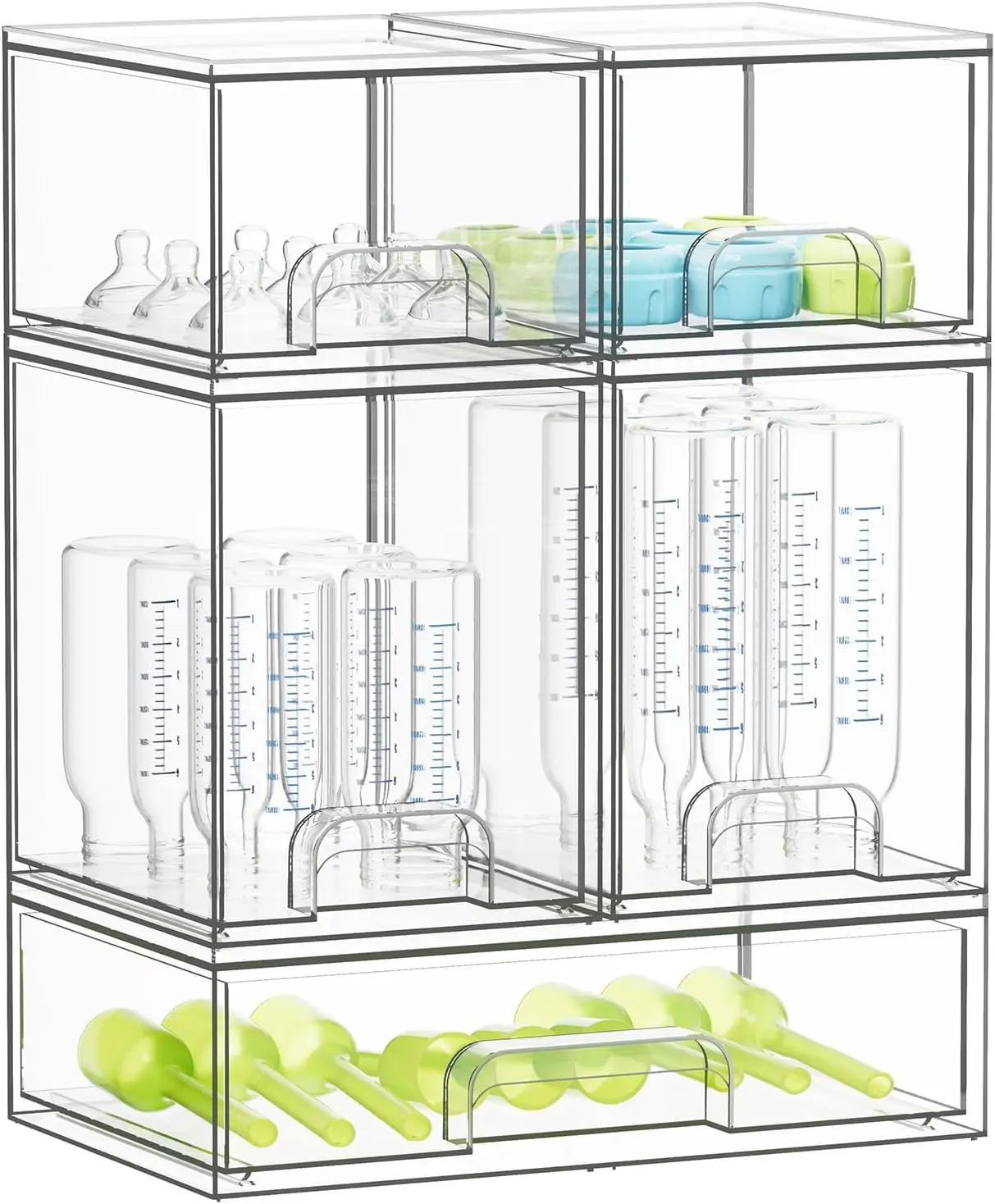 Clear Stackable Acrylic Bottle Organizer, 5-Pack for Countertop Vanity Bathroom Cabinet Pantry Storage
Clear Stackable Acrylic Bottle Organizer, 5-Pack for Countertop Vanity Bathroom Cabinet Pantry Storage