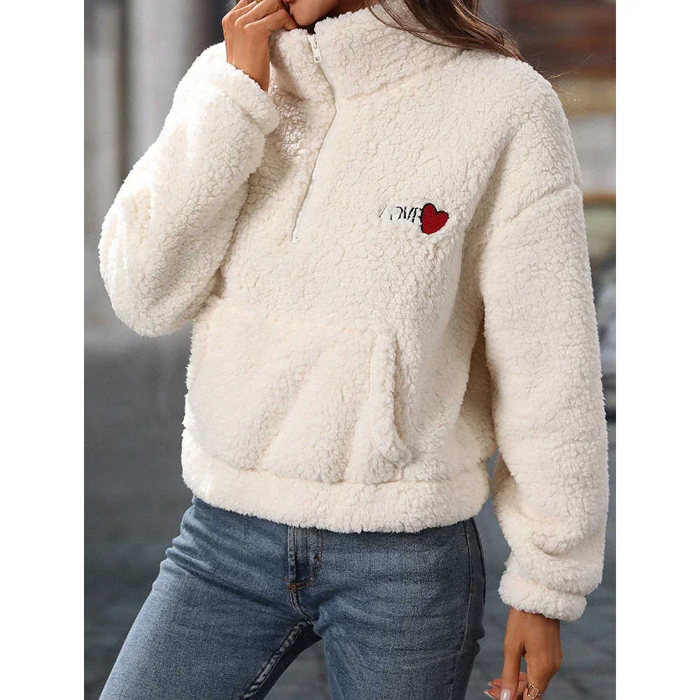 AzaleeKA Women's Sweatshirts Winter Casual Korean Letter Printing Pocket Zipper Long Sleeve Stand Collar Fashion Sweatshirts
AzaleeKA Women's Sweatshirts Winter Casual Korean Letter Printing Pocket Zipper Long Sleeve Stand Collar Fashion Sweatshirts