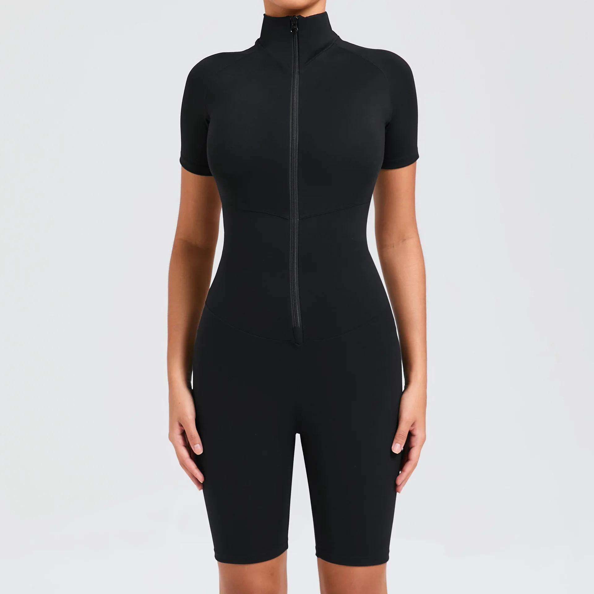 Summer Abdominal Design Short Sleeve Zipper Yoga Jumpsuit Female Dance Sports Bodybuilding Jumpsuit
Summer Abdominal Design Short Sleeve Zipper Yoga Jumpsuit Female Dance Sports Bodybuilding Jumpsuit