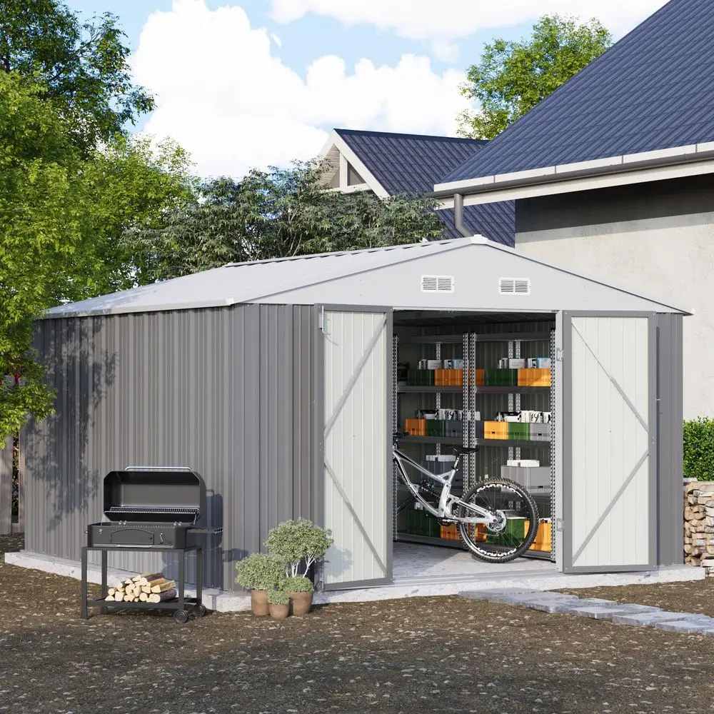 10 x 10 Metal Storage Shed for Outdoor, Steel Yard Shed with Design of Lockable Doors, Utility and Tool Storage for Garden, Bac
10 x 10 Metal Storage Shed for Outdoor, Steel Yard Shed with Design of Lockable Doors, Utility and Tool Storage for Garden, Bac