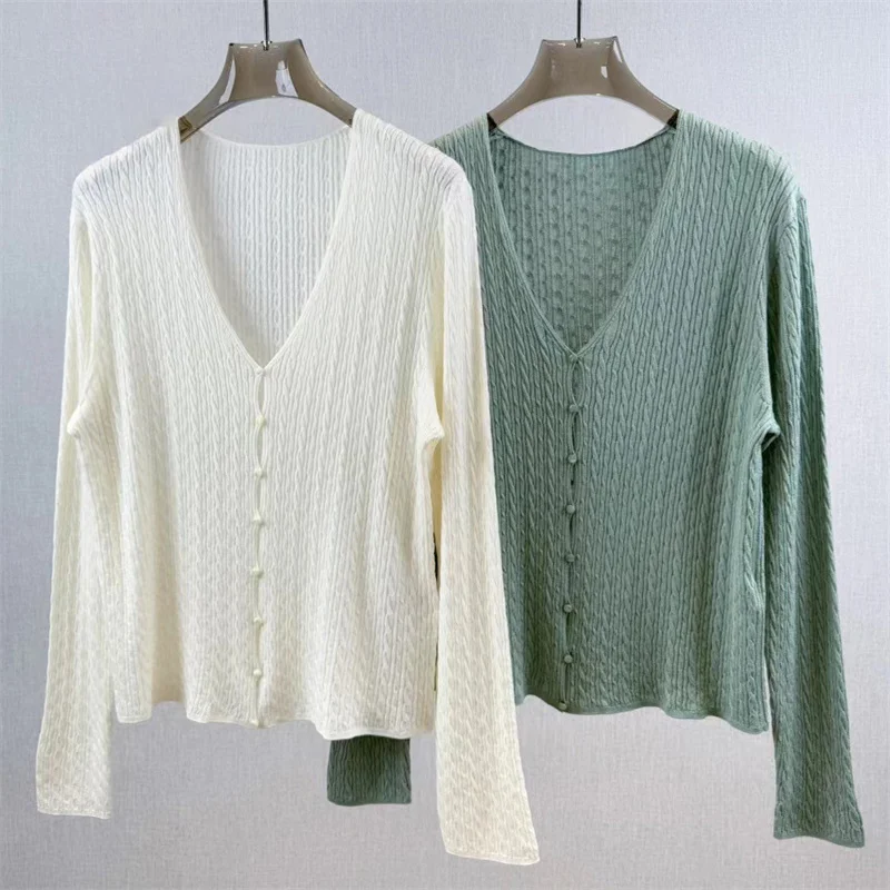 Cardigan for women New elastic knitted slim fit V-neck long sleeved top for autumn 2025 wool blend Women's sweater y2k Thin coat
Cardigan for women New elastic knitted slim fit V-neck long sleeved top for autumn 2025 wool blend Women's sweater y2k Thin coat