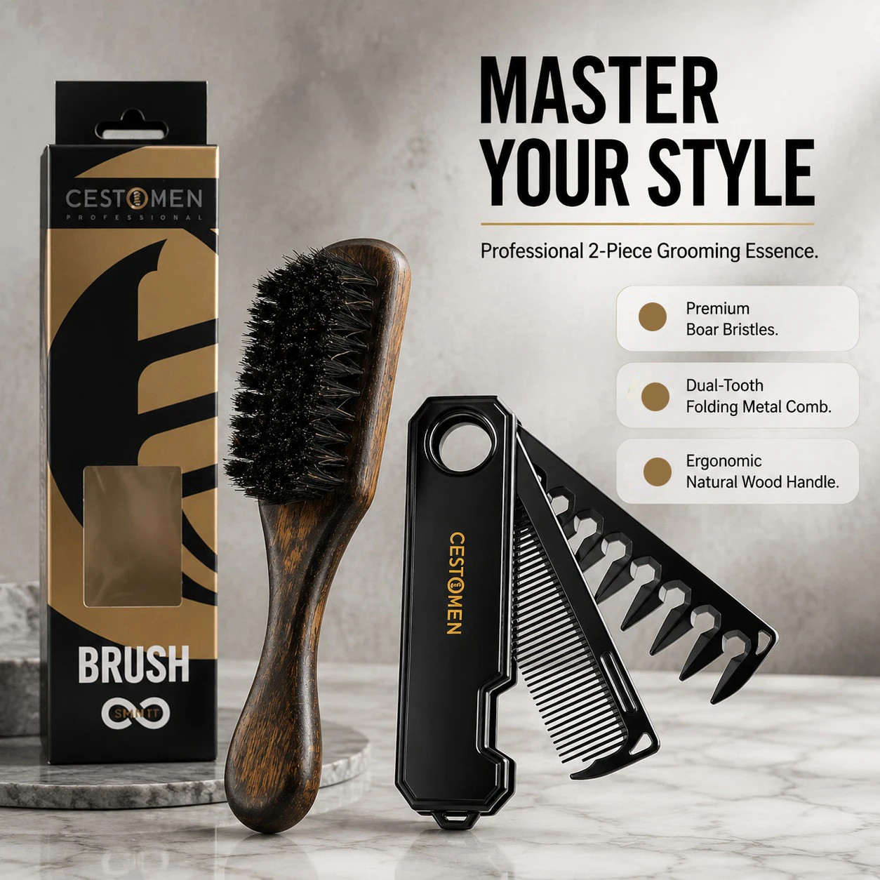 2PCS Set Men Grooming Comb Wooden Boar Bristle Beard Brush Rotatable 2in1 Folding Hair Comb Portable Hairdressing Styling Tools
2PCS Set Men Grooming Comb Wooden Boar Bristle Beard Brush Rotatable 2in1 Folding Hair Comb Portable Hairdressing Styling Tools