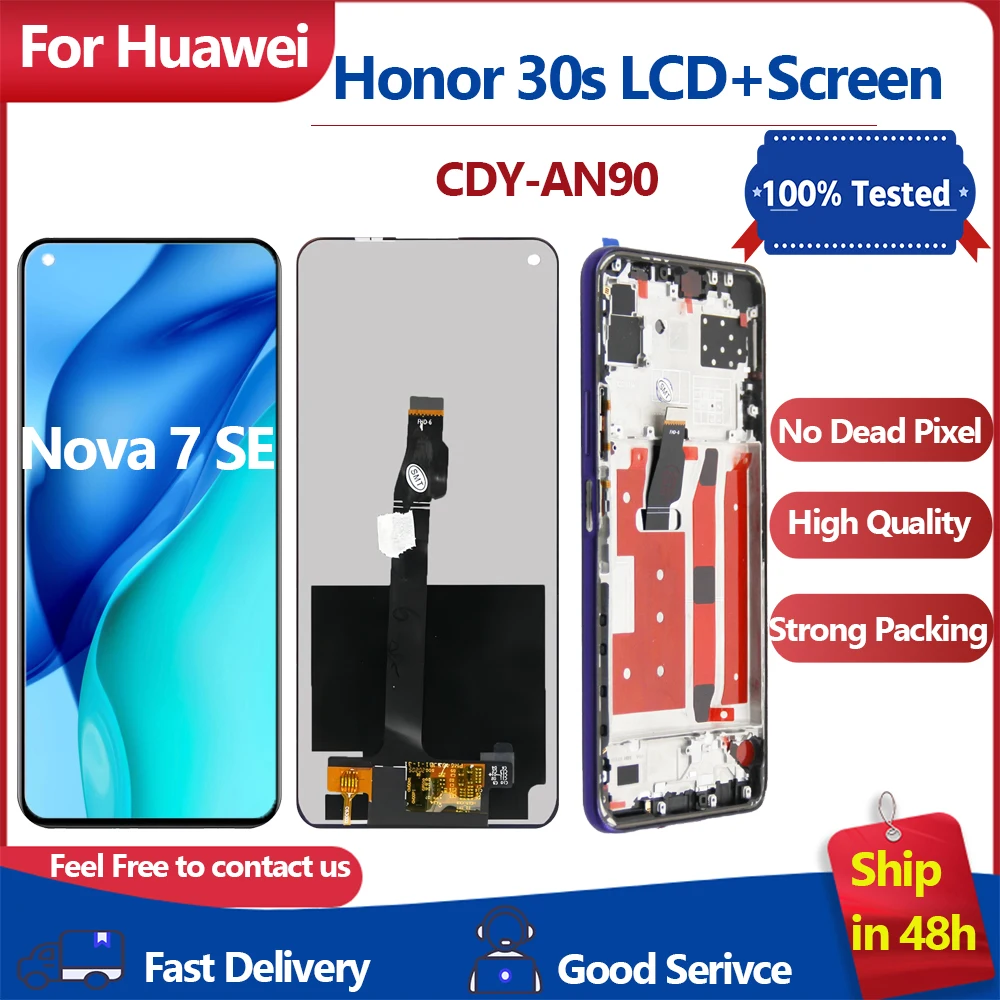 6.5'' 100% New Screen For Huawei Honor 30s Display Touch Screen Assembly Parts For Huawei Nova 7 SE LCD For Huawei P40 Lite 5G
6.5'' 100% New Screen For Huawei Honor 30s Display Touch Screen Assembly Parts For Huawei Nova 7 SE LCD For Huawei P40 Lite 5G