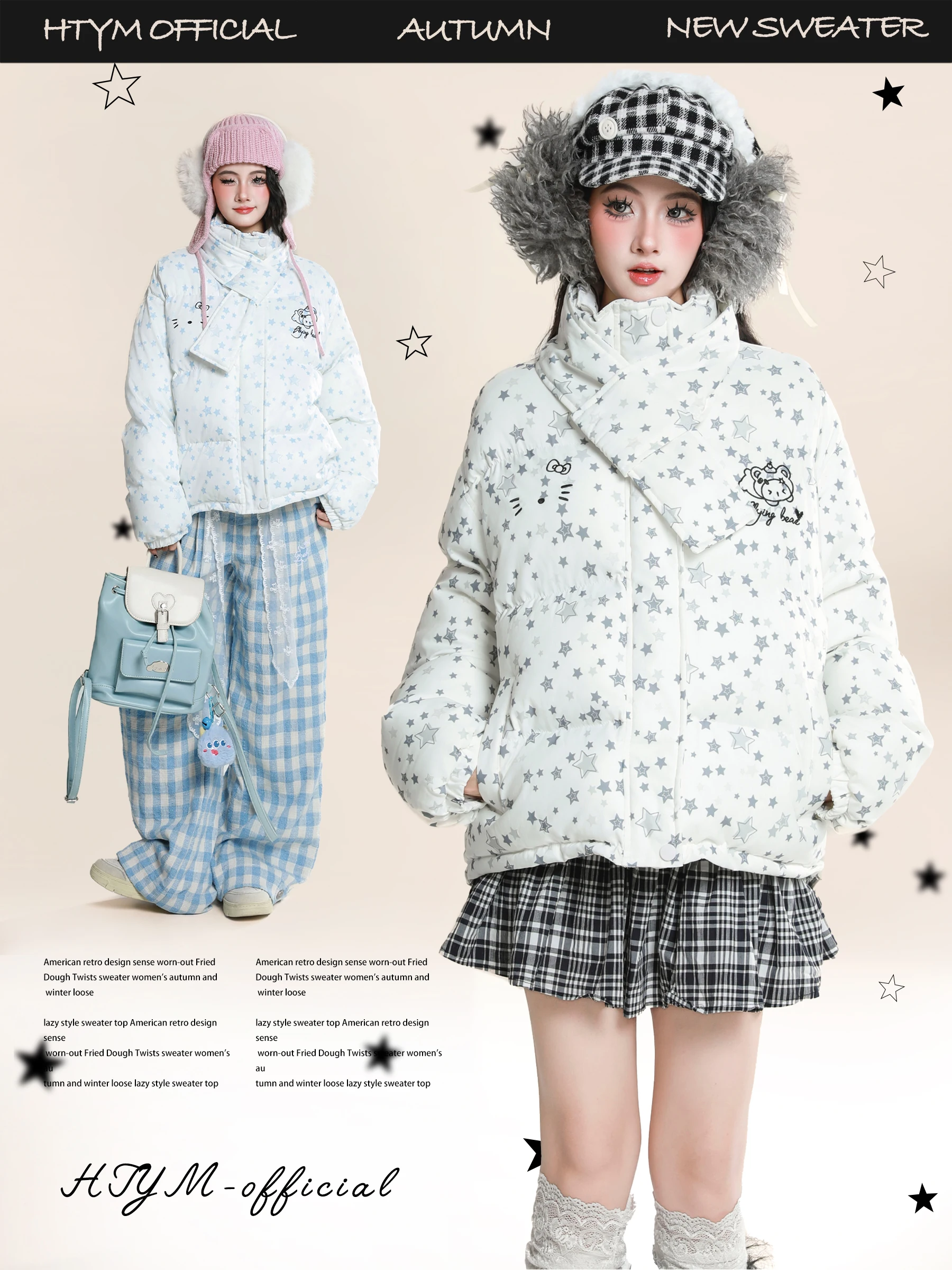 HM American Retro Star Print Cotton Jaet Женское зимнее новое свободное теплое пальто с шарфом Sweet College Sle Long Sve
HM American Retro Star Print Cotton Jaet Женское зимнее новое свободное теплое пальто с шарфом Sweet College Sle Long Sve