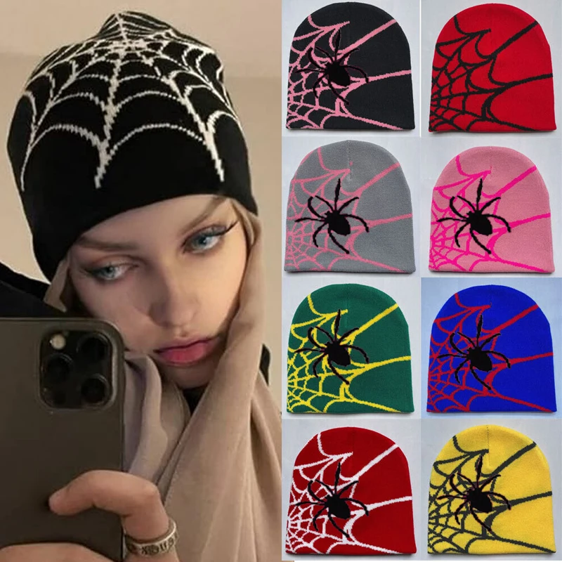 Winter Women Men Warm Spider Web Pattern Knitted Beanies Hat Gothic Beanies Hats Autumn Skullcap Adult Colors Soft Unisex Caps
Winter Women Men Warm Spider Web Pattern Knitted Beanies Hat Gothic Beanies Hats Autumn Skullcap Adult Colors Soft Unisex Caps