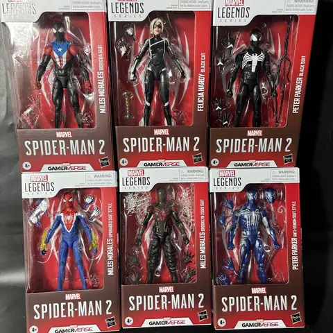 In Stock Marvel Legends Game Verse Spider-Man 2 Peter Paker Black Cat Miles Morales Felicia Hardy Action Figure Model Toy Gift