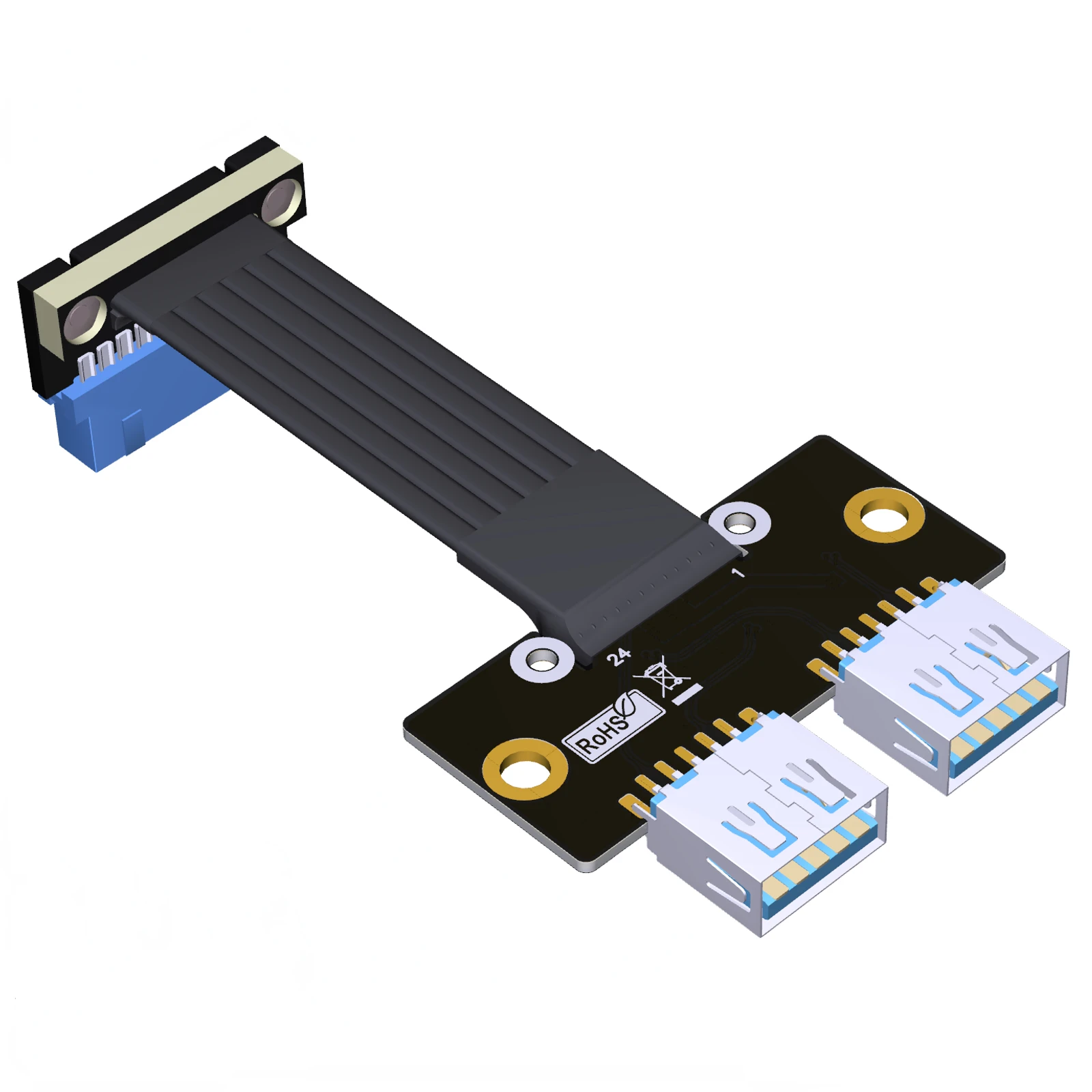 ADT-Link USB3.0 port extension extension Dual USB-A female base to built-in 19/20P extension cable with screw hole
ADT-Link USB3.0 port extension extension Dual USB-A female base to built-in 19/20P extension cable with screw hole