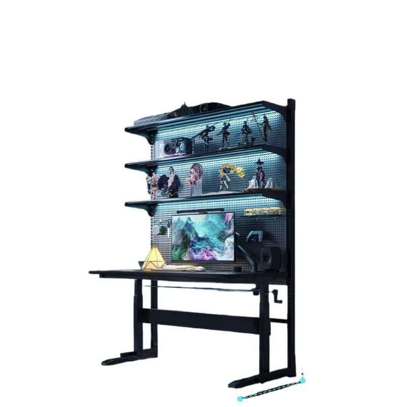 Vertical hole board rack, floor-to-ceiling e-sports room decorative metal storage rack
Vertical hole board rack, floor-to-ceiling e-sports room decorative metal storage rack