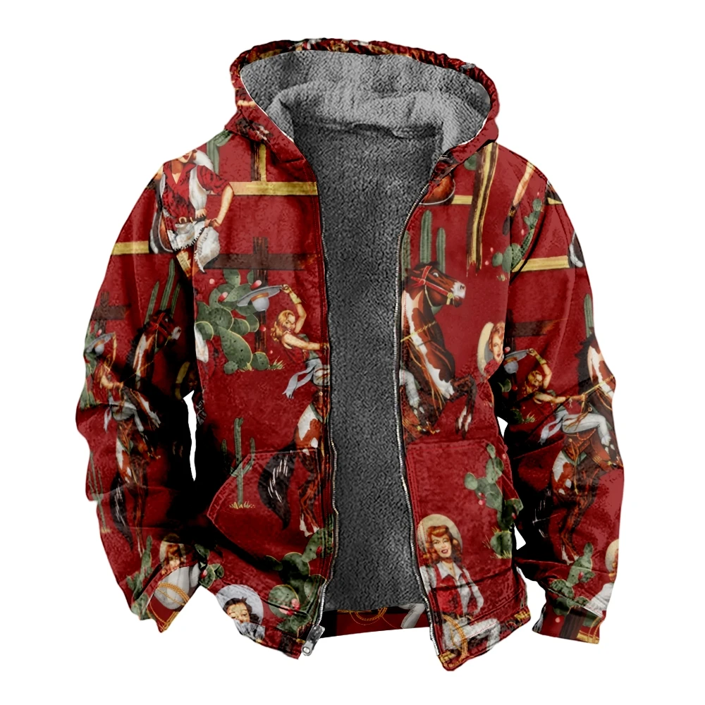 Autumn Winter Fleece Zip Up Hoodies Riding Cowboy Digital Print Men Parka Coats Jackets Street Outerwear Sweatshirts Clothing
Autumn Winter Fleece Zip Up Hoodies Riding Cowboy Digital Print Men Parka Coats Jackets Street Outerwear Sweatshirts Clothing