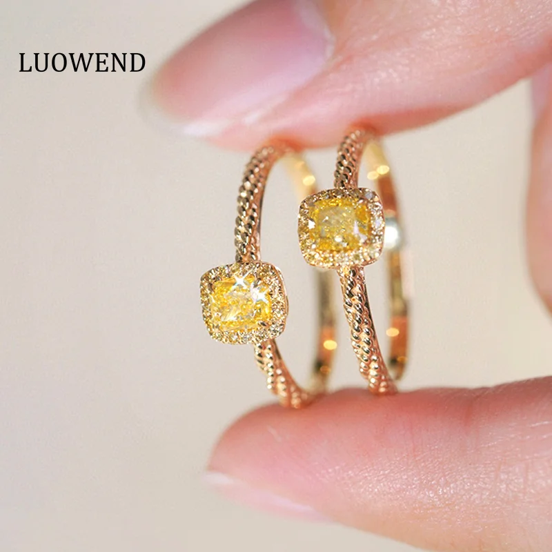Кольца LUOWEND из 100% желтого золота 18 карат, модный дизайн, обручальное кольцо с настоящим натуральным желтым бриллиантом для женщин, высокие свадебные украшения
Кольца LUOWEND из 100% желтого золота 18 карат, модный дизайн, обручальное кольцо с настоящим натуральным желтым бриллиантом для женщин, высокие свадебные украшения