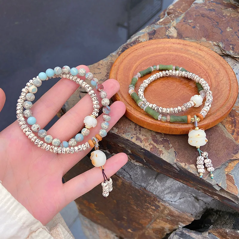 Autumn Chinese Art Retro Ethnic Style Temple Xingyue Bodhi Double Circle Lucky Cat Girlfriends' Bracelet
Autumn Chinese Art Retro Ethnic Style Temple Xingyue Bodhi Double Circle Lucky Cat Girlfriends' Bracelet