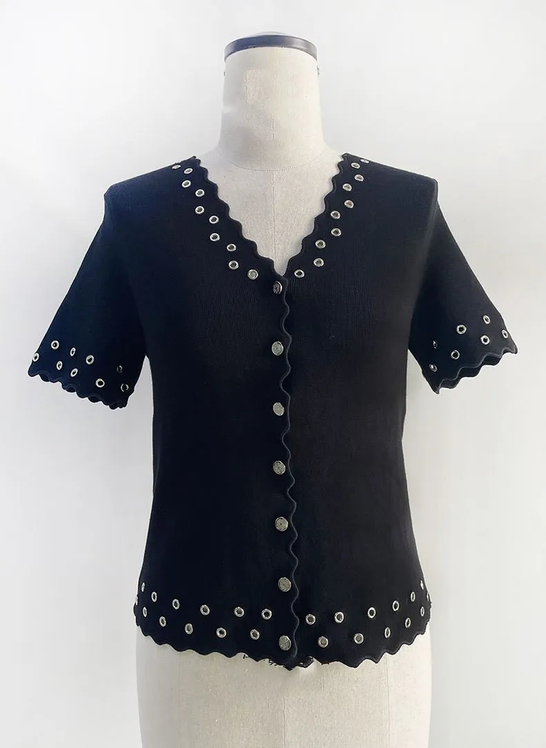Summer Women's Rivet Trim Set Square Collar Knit Tank Dress Slim Mini Robe + V-Neck Short Sleeve Cardigan
Summer Women's Rivet Trim Set Square Collar Knit Tank Dress Slim Mini Robe + V-Neck Short Sleeve Cardigan