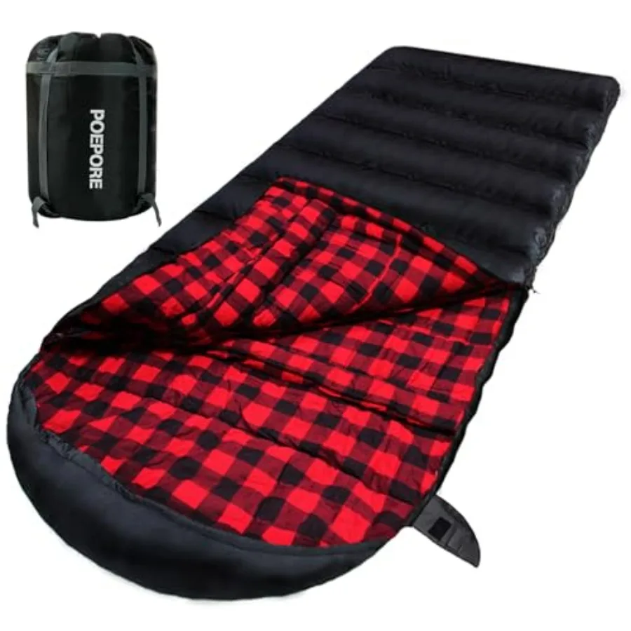 Camping sleeping bag for cold weather, 100 cotton flannel, XXL black, zero-degree rated oversized warmth with compression sack
Camping sleeping bag for cold weather, 100 cotton flannel, XXL black, zero-degree rated oversized warmth with compression sack