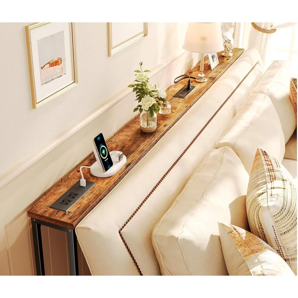 Narrow Console Table with Outlet, Sofa Table Set of 2, Total Length 78'', Behind Couch Table, Long Entryway Tables
Narrow Console Table with Outlet, Sofa Table Set of 2, Total Length 78'', Behind Couch Table, Long Entryway Tables