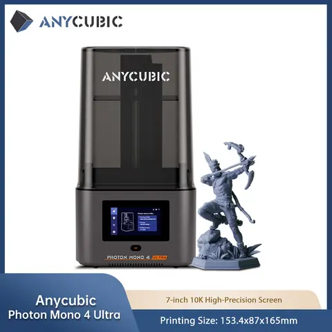 ANYCUBIC Photon Mono 4 Ultra V2 Stampante 3D LCD Stampanti in resina UV 7 "10K Stampa 3D ad alta velocità Costruisci volume Dimensioni 153,4x87x165mm