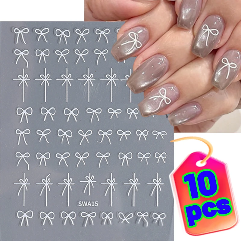 10Pcs Mini Bow Nail Art Stickers Black White Bow Self Adhesive Nails Art Decoration Sticker Manicure Decals DIY Nail Accessories
10Pcs Mini Bow Nail Art Stickers Black White Bow Self Adhesive Nails Art Decoration Sticker Manicure Decals DIY Nail Accessories