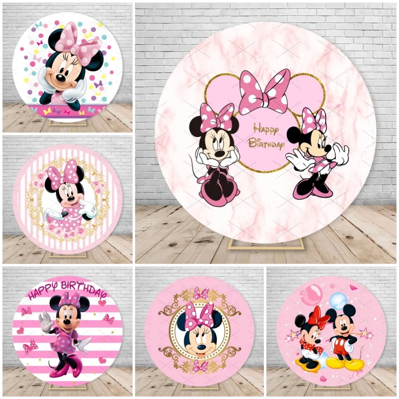 Pink Disney Minnie Mickey Mouse Round Backdrop Baby Shower Girls Birthday Cartoon Party Decor Background Photo Photographic Prop
Pink Disney Minnie Mickey Mouse Round Backdrop Baby Shower Girls Birthday Cartoon Party Decor Background Photo Photographic Prop