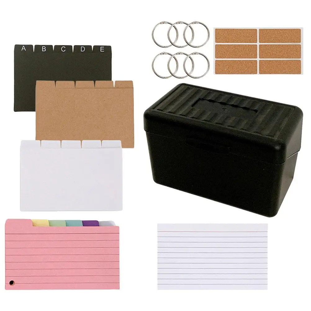 Colorful Index Cards Set 6 Colors Lined Notepads Storage Box Office Study Note Taking Ink Resistant Paper Plastic Case Organizer
Colorful Index Cards Set 6 Colors Lined Notepads Storage Box Office Study Note Taking Ink Resistant Paper Plastic Case Organizer