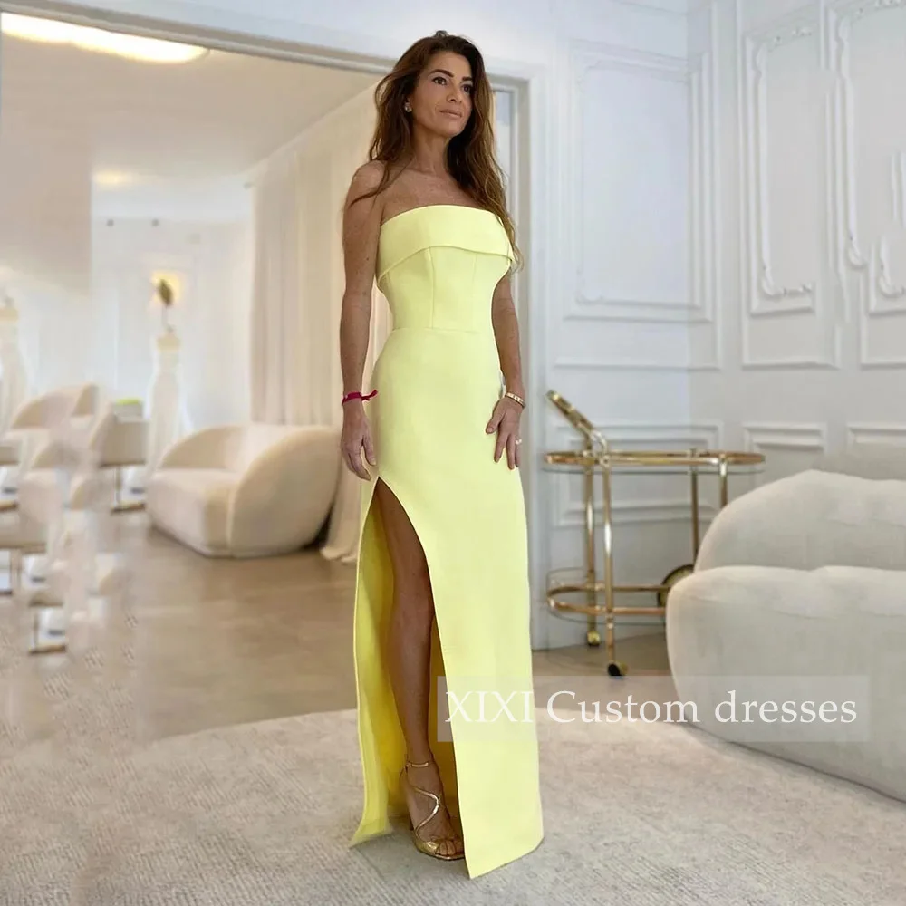 XIXI Customized Evening Dresses A-Line Simple Split Strapless Zipper Up Beadings Prom Dresses Floor-Length Vestidos De Festa
XIXI Customized Evening Dresses A-Line Simple Split Strapless Zipper Up Beadings Prom Dresses Floor-Length Vestidos De Festa