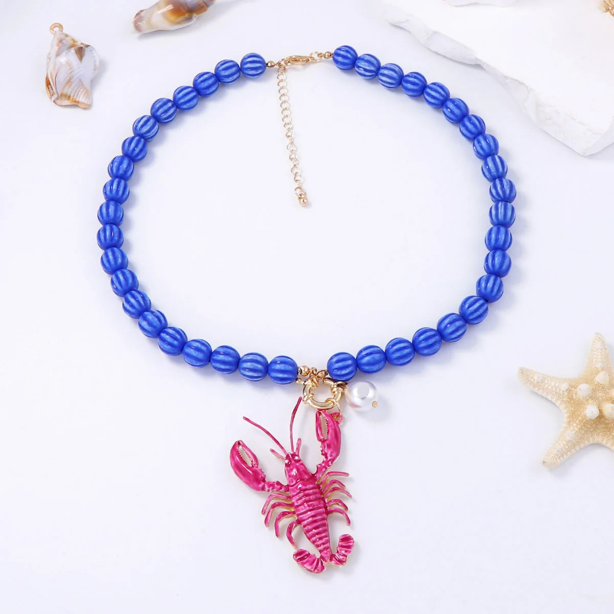 ZAA Trend Women Jewelry Enamel Lobster Pendant Faux Pearl Bead Choker Necklace Fashion Holiday Party Accessories Charm Girl Gift
ZAA Trend Women Jewelry Enamel Lobster Pendant Faux Pearl Bead Choker Necklace Fashion Holiday Party Accessories Charm Girl Gift