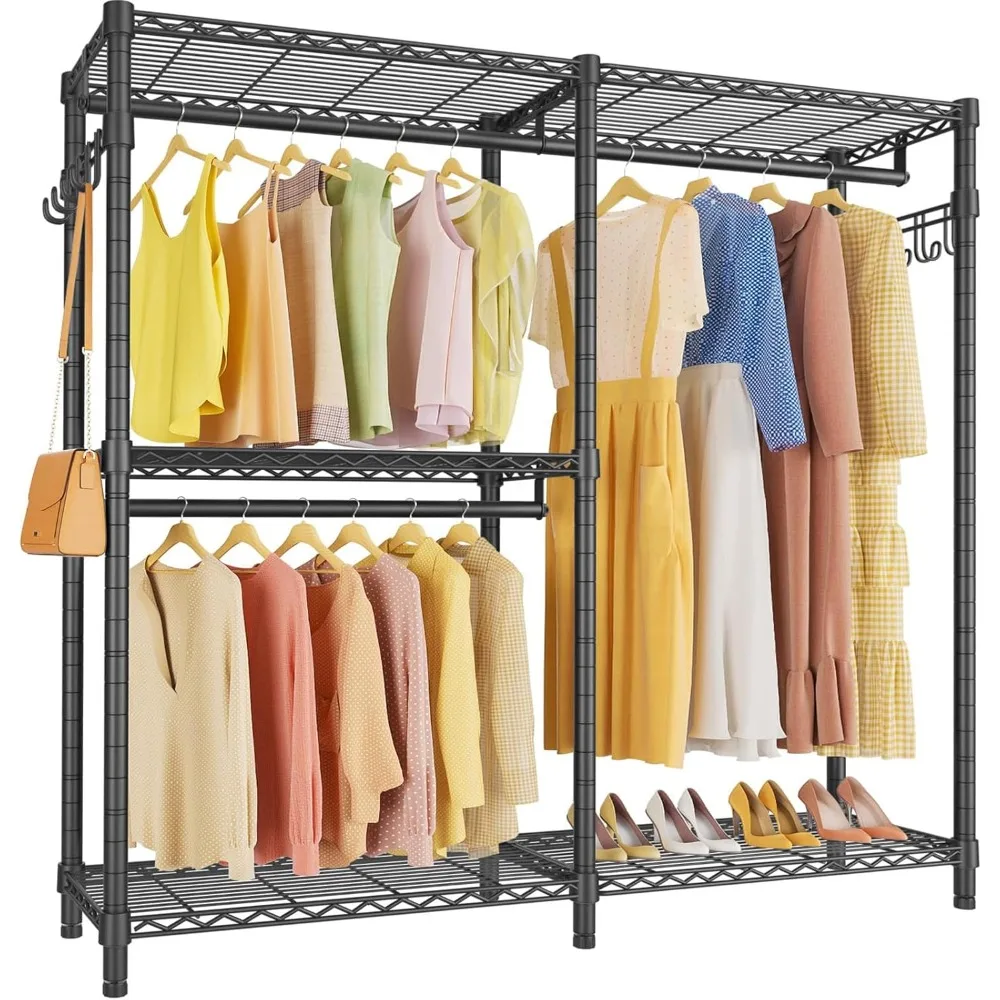 V4 Garment Rack for Hanging Clothes, Portable Closet Storage System with Adjustable Shelves Heavy Duty Clothes Rack Metal Wardr
V4 Garment Rack for Hanging Clothes, Portable Closet Storage System with Adjustable Shelves Heavy Duty Clothes Rack Metal Wardr
